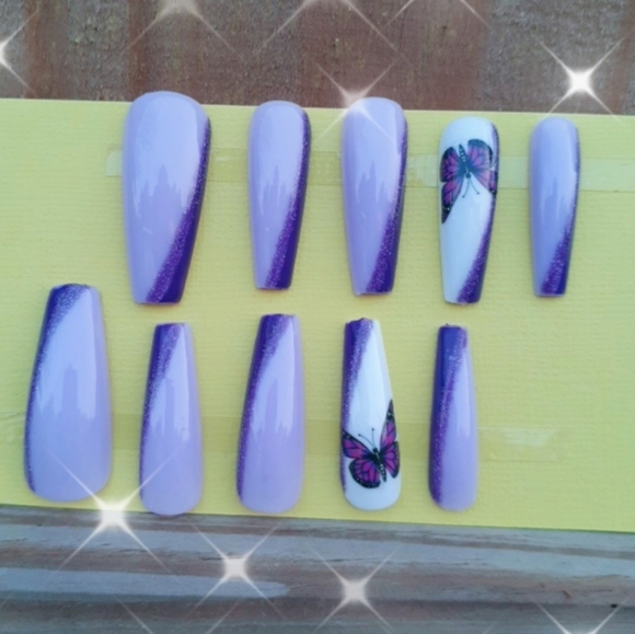 Purple Lupus Inspired Press in Nails - Picture 2 of 5